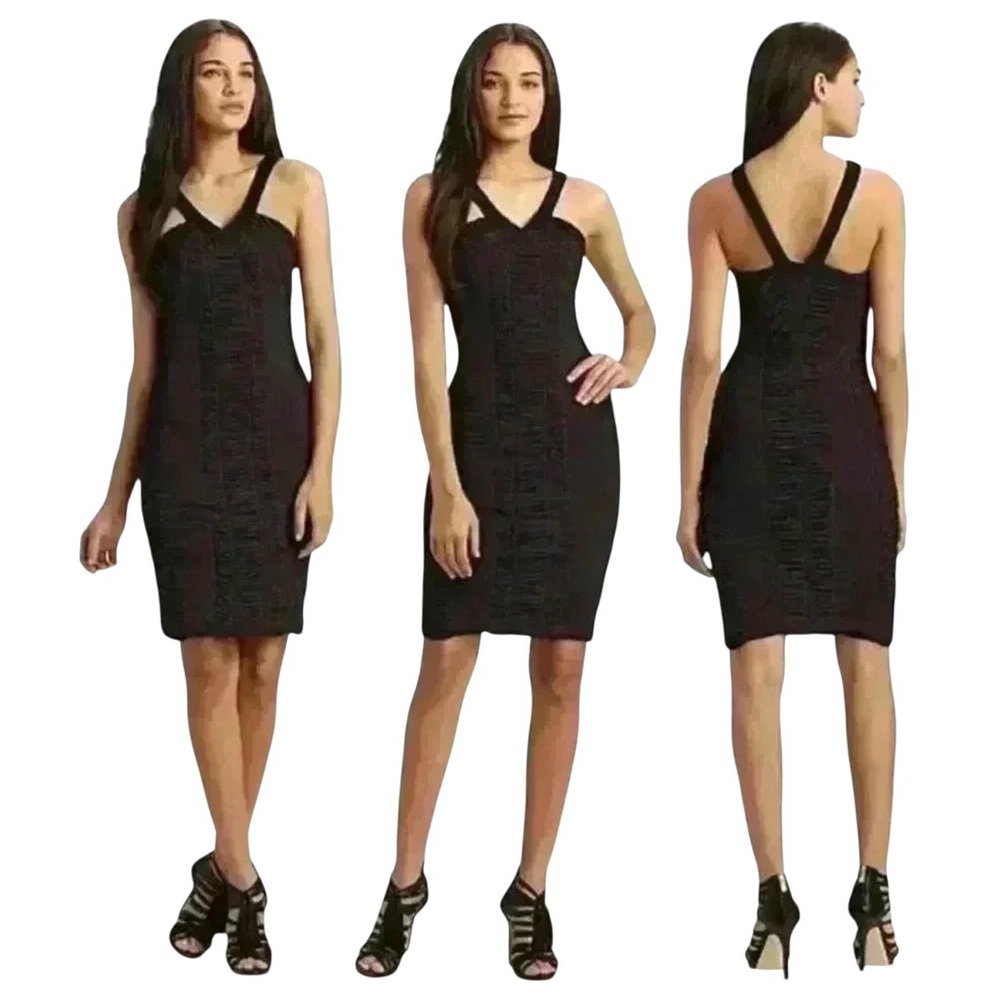 Leifsdottir x Anthropologie black bodycon cocktail dress XS  NWT